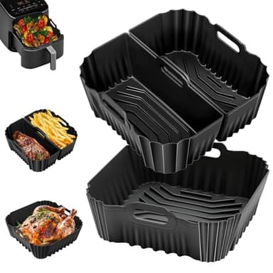 Airfryer Silikonform für Cosori Turboblaze 5,5L/6L/6,2L/6,4L, 3 Stk Heißluftfritteuse Silikonform für Philips 2000 series 6.2l NA230, Wiederverwendbar Air Fryer Silikon Einsätz für Friteusen