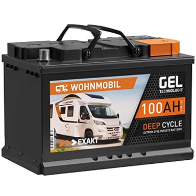 EXAKT GEL Batterie 12V 100Ah Wohnmobil Batterie Solarbatterie Versorgung Bootsbatterie Gelbatterie Gel Akku ersetzt 80Ah 90Ah