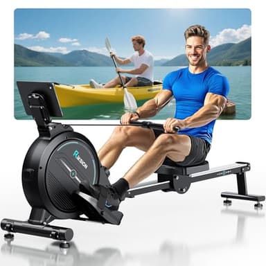 [2026 Testversion] Rudergerät für Zuhause mit Magnet-Fitnesstrainer,16 Stufen Widerstand mit Exklusiver APP, Indoor-Gerät für das Home-Gym, Cardio-Trainingsgerät, 160 kg Kapazität mit LCD-Monitor