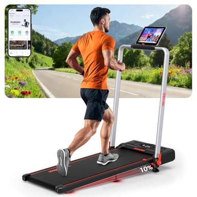 Wenoker Laufband für Zuhause | Klappbar bis 12 km/h mit 10° Neigung & 12 Programmen | Inkl. Fitness-App, LED-Display & Fernbedienung | Leises Falt-Laufband für Home-Fitness (max. 140 kg)