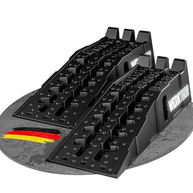WERKTHOR Auffahrrampe PKW - [2er Set] Auffahrrampen für maximalen Halt [<5T] - Hochbelastbare Rampe Auto für jeden Untergrund - Auto Rampen 2 Stück