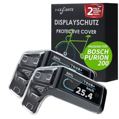 i-LEFANTE für Bosch Purion 200 Display Schutzhülle | E-Bike Displayschutz | Transparent und wasserdicht | Stoß- und Kratzschutz (2 er Set)