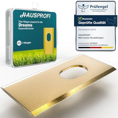 HAUSPROFI 45x Titan Ersatzmesser Ersatzklingen für Dreame A1 / A2 / A1 Pro/Ultra & M1 / M2 Mähroboter, Extra Scharf & Langlebig - Kompatibel mit Dreame Roboticmower A-Serie & M-Serie