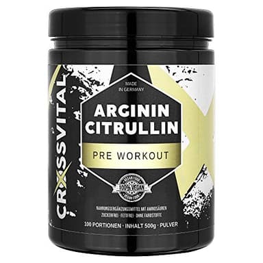 L-ARGININ & L-CITRULLIN Pulver I CROSSVITAL I vegan I 500g I 1A löslich I 100 Portionen I made in Germany