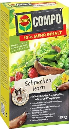 COMPO Schneckenkorn - 1,1 kg - regenfestes Streugranulat gegen Nacktschnecken, für den ökologischen Landbau geeignet