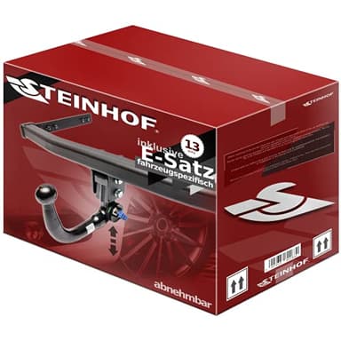 STEINHOF Anhängerkupplung abnehmbar kompatibel mit Seat Alhambra 7N 06.2012-06.2015 + 13-pol fahrzeugspezifischer Elektrosatz