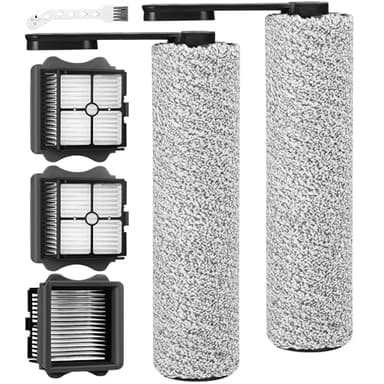 BUCOMTU 6 Stück Zubehörset für Tineco Floor One S5/S5 Pro/S5 Pro 2/S5 Extreme Nass und Trockensauger, 2 Rollerbürsten + 3 Filter + 1 Reinigungsbürste, tiefe Fussel und Schmutzentfernung