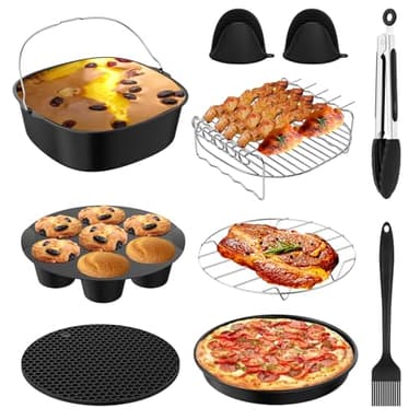 Airfryer Zubehör für COSORI XXL 5,5L 6,2L Heißluftfritteuse Zubehör Kompatibel Turboblaze XXL 6L, Cecotec, Tefal, Ninja Pro Max 6,2L BPA-frei Russell Hobbs 8L/8.3L Heißluftfritteuse Zubehör