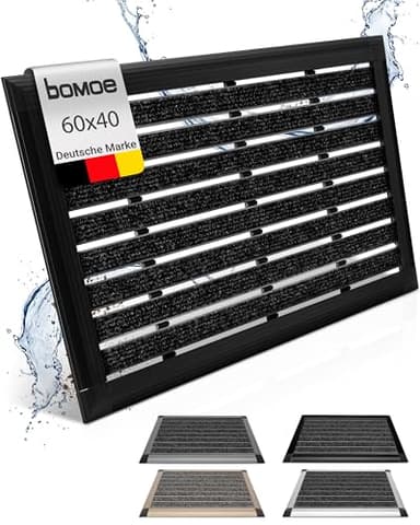 bomoe Fussabtreter Aussenbereich Alu Fußmatte 40x60 cm AluGant Haustür Fußabtreter Außen Schuhabstreifer– Eingangsmatte Alu-Fußmatten Fußabstreifer Aussen Abtreter Fußmatte Außen Anthrazit