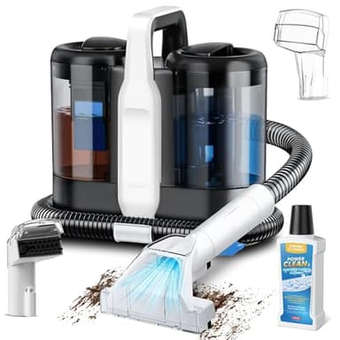 Polsterreiniger Gerät Nasssauger, 18Kpa Pro Power | 600W Teppichreiniger Waschsauger mit Reinigungsmittel | Nasssauger Waschsauger für Teppich, Sofa, Polster, Treppen, Auto & Haustiere (Weiß)