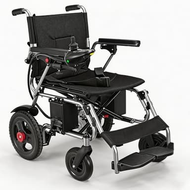 Klappbarer Elektro-Rollstuhl für Erwachsene, Reichweite 25 km, All Terrain Power Wheelchairs for Seniors Supports Up to 150KG Black