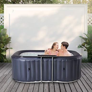 Miweba MSpa Whirlpool Nest | 2 Personen Pool aufblasbar - Spa eckig 186.0 cm x 125.0 cm - UVC+ Wasserreinigung - In & Outdoor Pool - Aufstellpool mit Fernbedienung - Hot Tub - Aufblasbarer Whirlpool