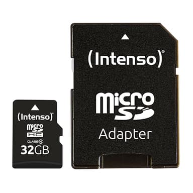Intenso microSDHC 32GB Class 4 Speicherkarte inkl. SD-Adapter, schwarz