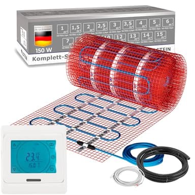 VILSTEIN® Elektrische Fußbodenheizung [150W/m²] - Bodenheizung Elektrisch geeignet für Laminat, Fliesen & mehr - Elektro Fussbodenheizung - Elektrische Heizmatte Fußboden - (20x0.5m - 10qm)