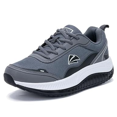 GANNOU Orthopädische Schuhe Damen Arch Support Sneakers Plantarfasziitis Schuhe Walkingschuhe Gesundheitsschuhe mit Abrollsohle Schwarz Grau Größe 40 EU