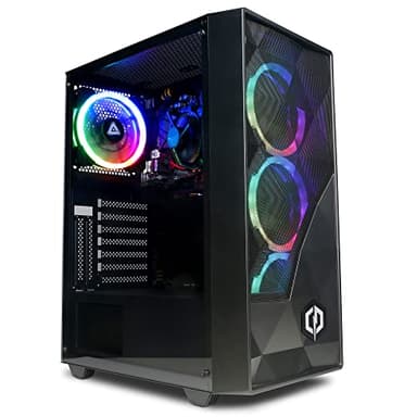 CYBERPOWERPC Regiment Gaming-PC - AMD Ryzen 5 4600G with Radeon Graphics, 8GB RAM, 500GB NVMe SSD, 450W PSU, Windows 11, Eurus RGB