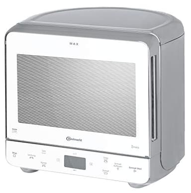 Bauknecht MW 39 WSL / Kombination Grill und Mikrowelle / Crisp Funktion / 700 W / 13 L Garraum / Super-Kompakt Design / Dampfgarfunktion / Schnellauftau-Funktion, Weiß/Silber