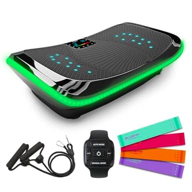 Bluefin® 4D-Vibrationsplatte-Trainingsgerät zum Abnehmen, für die Muskelregeneration und Lymphdrainage, 3 Motoren mit Widerstandsbändern & Zugseilen für EIN effektives Ganzkörpertraining