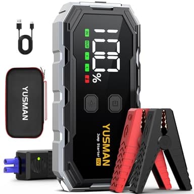 YUSMAN Starthilfe Powerbank für PKW | 8000A Autobatterie Booster für alle Fahrzeuge & 10.0L Diesel mit LED-Taschenlampe, Großdisplay & Springkabel – Ideal für SUV, Motorräder, Rasenmäher