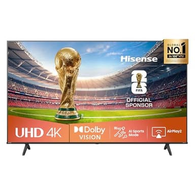 Hisense 65E6NT 164cm (65 Zoll) Fernseher, 4K UHD Smart TV, Precision Colour, HDR, Dolby Vision, 60Hz, Triple Tuner DVB-C/S/S2/T/T2, WiFi, HDMI 2.1, Bluetooth, Alexa Built-in, Schwarz, [2024]