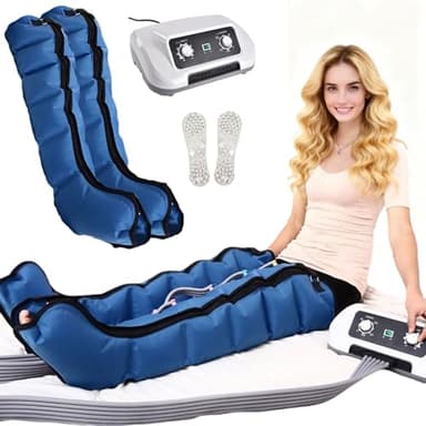 2026 Neu Lymphdrainage Gerät Beine Bei Lipödem - Kompressions-Beinmassagegerät mit 6 Luftkammern, Reduzierung Schwellungen und Müdigkeit - XL Größe (Blue, 2 Legs)