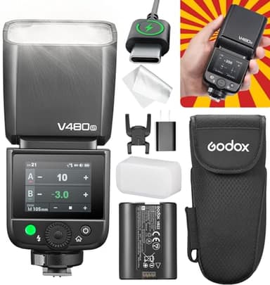 GODOX Blitz V480 S Kamera Flash, V480S Touchscreen Blitzgeräte, TTL HSS 1/8000s Speedlite, Kompatibel mit Sony Alpha A9 III a7III a7CII a7IV a7C a7RV a7 a7SIII a6700 a6400 a6600 ZV-E10 II ZV1 a6100