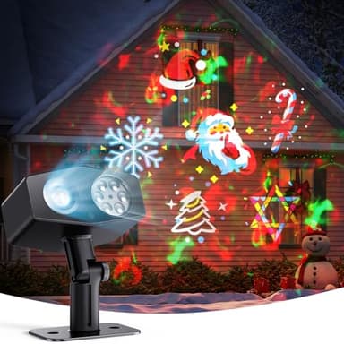 Govee Led Outdoor Schneeflocken Projektor, RGBW Wasserwellenprojektor mit 20 Gobos, IP67 Wasserdicht Projektionslampe, 58 Szenenmodi für Festivals, Funktioniert mit Alexa, Matter, Google Assistant