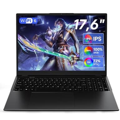 jumper Laptop 17,6 Zoll, N95 CPU, Office 365, 16GB RAM 512GB SSD + 128GB eMMC, 100% sRGB FHD Display, QWERTY Leuchtende Tastatur, mit Deutscher Tastaturfolie, 7000mAh, WiFi-6, Notebook für Studenten.