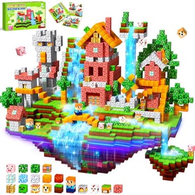 COOLJOYA Magnetische Bausteine - Magnetbausteine Magnetspielzeug,150 Teile Magnetische Bauwelt Spielzeug Magnetblöcke für Kinder ab 3-10 Jahre Verstaubare,Ostern Geschenke Kinder,Baue Mine Magnet Welt