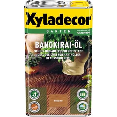 Xyladecor Bangkirai-Öl, Geruchsmildes Pflegeöl zum Schutz und Auffrischung von Bangkirai-Holz im Außenbereich, 5 l