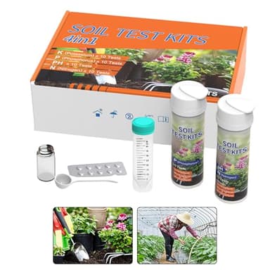 Generisch 4-in-1 NPK-Bodentester, Bodentest-Set mit Teststreifen, Misst Stickstoff, Phosphor, Kalium, Zuverlässig und Einfach, Toll für Blumenkästen, Balkongärten, Landwirtschaftsversuche