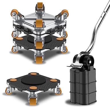 ONEON Möbeltransport Profi-Set - Verbesserter Möbelheber mit Maßgefertigten TPE-Rädern für Mühelosen Möbeltransport - Profiwerkzeug zum Umzug von Möbeln (Connect Pro Set – Schwarz)