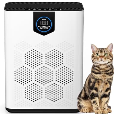 Luftreiniger für Allergiker, mit 2 × H14 HEPA Filtern & Waschbarem Vorfilter, CADR 350 m³/h, Große Räume bis 120 m², 6-stufiges Filtersystem, gegen Pollen, Tierhaare, Rauch & Raucherzimmer