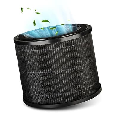 Grundig Luftreiniger Allergiker Air Purifier - Extra leise - Hepa Filter mit Premium AKTIVKOHLEFILTER I filtert 99,9% Staub/Pollen/Viren I Automatikmodus, Luftqualitätsanzeige - 49m2 (Ersatzfilter)