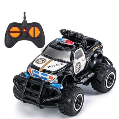 Highttoy Spielzeug ab 2 3 4 Jahre Jungen Kinder Ferngesteuertes Polizeiauto Kinderspielzeug ab 2 Jahre 2.4GHz Ferngesteuertes Auto Spielzeug ab 2 3 4+ Jahre Jungen Mädchen Geschenk, Schwarz