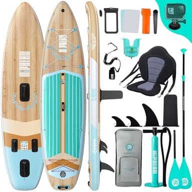 Niphean (Extra Groß) Stand Up Paddling Board, SUP für 2+1 Personen/Familien, SUP Board mit (Anfängergeeignet) StabilTrac Finne, Wasserdichte Handyhülle, Stand Up Paddle Board for Adults, Geschenkideen