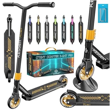 KESSER® Stunt Scooter X-Limit-Pro 360° Lenkung Funscooter Stuntscooter mit Ständer ABEC 9 Kugellagern, 110mm PU Räder, mit Ständer,Kickscooter Tretroller Cityroller Trick Roller für Kinder Erwachsene