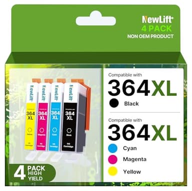 NewLift 364XL Multipack Druckerpatronen Kompatibel für HP 364 XL Tintenpatronen Deskjet 3070A 3520 3524 3522 officejet 4620 4622 4610 Photosmart 5510 6510 5515 5520 5524 7510 7520 (4er-Pack)
