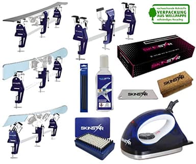 SkinStar Skiwax Set 11-teilig Skispanner Bügeleisen und Universal Wachs Belagsausbesserung