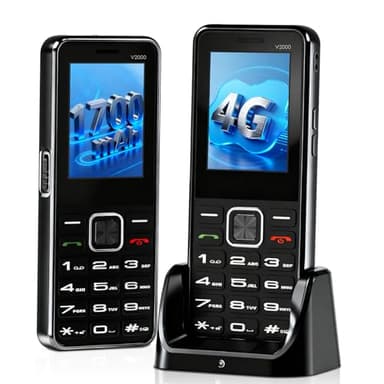 Drepint 4G Seniorenhandy ohne Vertrag mit großen Tasten, Rentner Handy mit ladestation, 1700mAh Akku, SOS Notruftaste, Taschenlampe, USB-C, Dual SIM, Mehrsprachig, Einfach zu bedienen für Senioren