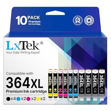LxTek 364 364XL Patronen Kompatible für HP 364 Druckerpatronen Schwarz HP 364 364XL Druckerpatronen für HP Photosmart 5520 Druckerpatronen Deskjet 3520 Patronen 3520 4622 7520 3522(10er-Pack)