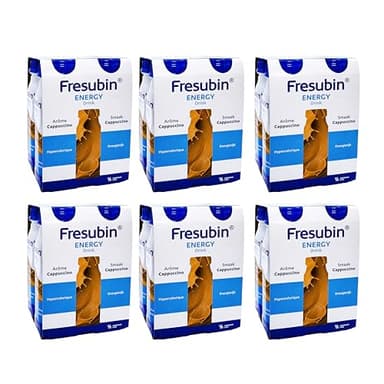 Fresubin Energy Drink - Cappuccino Hochkalorische Trinknahrung von Fresenius Kabi, 300 kcal pro Flasche, glutenfrei, laktosearm, ohne Ballaststoffe (200 ml (24er Pack), Cappuccino)