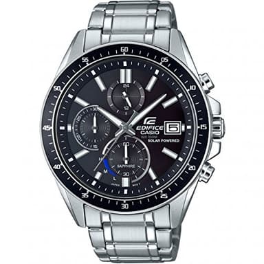CASIO Herren Chronograph Solar Uhr mit Edelstahl Armband EFS-S510D-1AVUEF, Silber