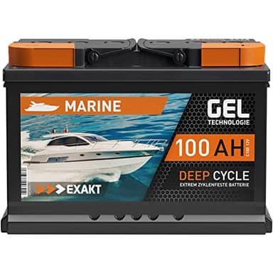 EXAKT GEL Batterie 12V 100Ah Bootsbatterie Marine Schiff Versorgung Solarbatterie Gelbatterie Wohnmobil Batterie Gel Akku ersetzt 80Ah 90Ah