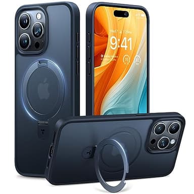 TORRAS Ostand Q1 Guardian für iPhone 15 Pro Max Hülle für MagSafe (Nr.1 Magnetkraft,Stabilster Ständer,Militärischer Schutz) Stoßfest Handyhülle iPhone 15 Pro Max Case Kratzfeste All-in-One Schwarz