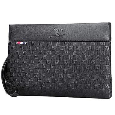 A-QMZL Handgelenktasche für Herren Handgelenk Handtasche Handgelenktasche PU Leder Großraum-Clutch mit Kartenfach Brieftasche Business Freizeit Bürohandtasche Geldbörsentasche für Männer