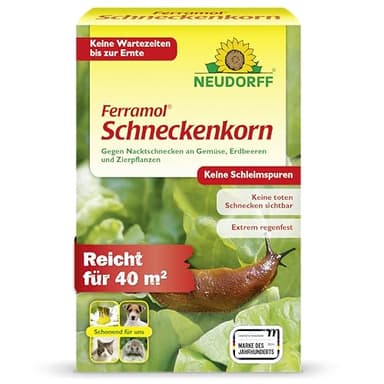 Neudorff Ferramol Schneckenkorn – Zuverlässiger und schneller Schneckenschutz - Extrem Regenfest. Keine toten Schnecken sichtbar, keine Schleimspuren. Schonende Rezeptur, 200 g