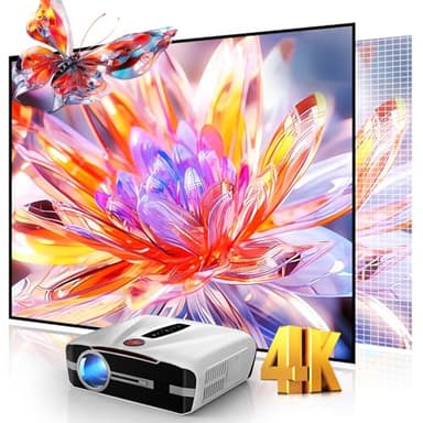 4K Autofokus Beamer Tageslicht UHD Film Gaming Projektor LED Smart Videoprojektor WiFi Bluetooth NFC Outdoor Heimkino 4K HDR HDMI Apps Android OS Decke Helligkeit 2300 ANSI Lumen Nativ 1080P