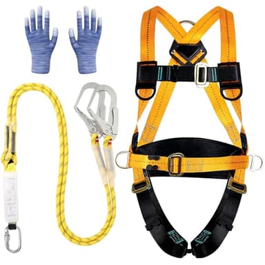 Xnqelerate Klettergurt Herren, Ganzkörpergurte Absturzsicherungsset, Tragfähigkeit 100 Kg Absturzsicherungsausrüstung, Es eignet Sich zum Bergsteigen, Arbeiten in Großen Höhen