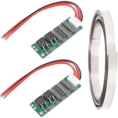 Youmile 2 Stück 5S 15A Li-Ion Lithium Batterie 18V 21V 18650 BMS Schutzplatine Platine 18650 Ladeschutzplatine mit Nickelstreifen
